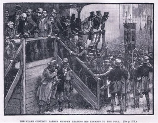 El concurso de Clare AD 1828: El padre Murphy liderando a sus inquilinos a la votación